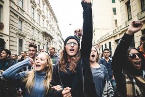 Youth protesting (Shutterstock/Eugenio Marongiu)