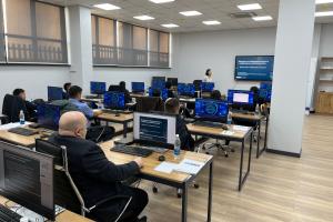 Participants at the introductory training on cybercrime and digital evidence, new training venue of the State Committee of National Security, Bishkek, 6 December 2023. (OSCE/Juraj Nosal)