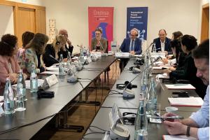 Participants at the National Workshop on Development of Curriculum for Law Enforcement on Gender-Based Violence on 20 October 2022 in Tirana, Albania (OSCE/Alina Munteanu)