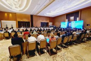 Igli Hasani, Co-ordinator of OSCE Economic and Environmental Activities addresses participants of the Second Tashkent Anti-Corruption Forum, 23 September 2022. (OSCE/Murod Khusanov) Igli Hasani, Co-ordinator of OSCE Economic and Environmental Activities addresses participants of the Second Tashkent Anti-Corruption Forum, 23 September 2022. (OSCE/Murod Khusanov)