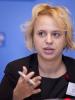 Diana-Olivia Hatneanu of Romania, Executive Director of the Association for the Defence of Human Rights–Helsinki Committee, discusses the role of new technologies in relation to the freedom of assembly and association at a civil society forum in Vienna, 7 November 2012. The forum was organized by the OSCE's Office for Democratic Institutions and Human Rights. (OSCE/Curtis Budden)