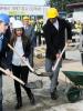 Students of the Subotica Faculty of Economics of the Novi Sad University laying the foundations for the construction of premises of the University's Bujanovac Department, Bujanovac, 3 February 2015.   (OSCE/Milan Obradovic)