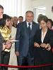 L-r: Mayor of Kapan, Artur Atayan, Jamila Seftaoui, OSCE Senior Advisor on Gender Issues, and Carel Hofstra, Deputy Head of the OSCE Office in Yerevan, at the opening of the Kapan Women's Resource Centre, Kapan, 2 October 2009. (OSCE/Gayane Ter-Stepanyan)